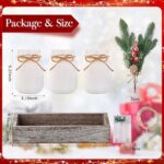 Christmas Centerpieces for Tables - Rustic Farmhouse Mason Jar Decor with Flowers & Wood Tray - Image 2