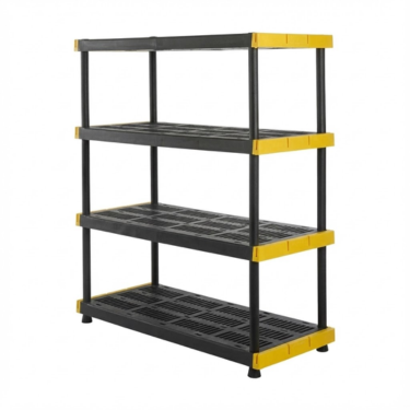 Untitled design (24) 4-Tier Heavy Duty Plastic Storage Shelving Unit - 200lbs/Shelf, 55"H x 48"W - Garage Storage Rack - Image 1