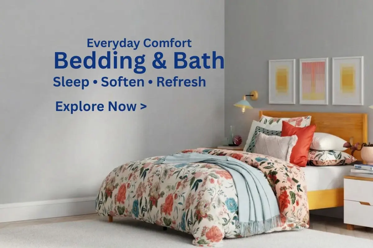Everyday comfort bedding and bath essentials featuring modern bed linens and cozy bedroom decor
