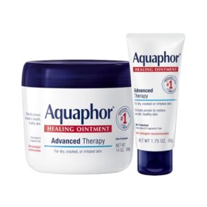 Aquaphor Healing Ointment jar and tube set for dry skin relief