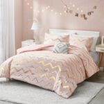 Codi Twin Comforter 3-Piece Set Pink Gold Girls Bedding