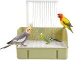 ROOJUNE Bird Bath with Pump Automatic Parrot Shower for Budgies & Cockatiels Compelling