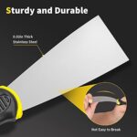 Stainless Steel Putty Knife Set, 4Pcs Drywall Spackle Scraper (2, 3, 4, 5 in) for Putty, Plaster & Wallpaper Removal - Image 2