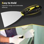 Stainless Steel Putty Knife Set, 4Pcs Drywall Spackle Scraper (2, 3, 4, 5 in) for Putty, Plaster & Wallpaper Removal - Image 3