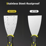 Stainless Steel Putty Knife Set, 4Pcs Drywall Spackle Scraper (2, 3, 4, 5 in) for Putty, Plaster & Wallpaper Removal - Image 4
